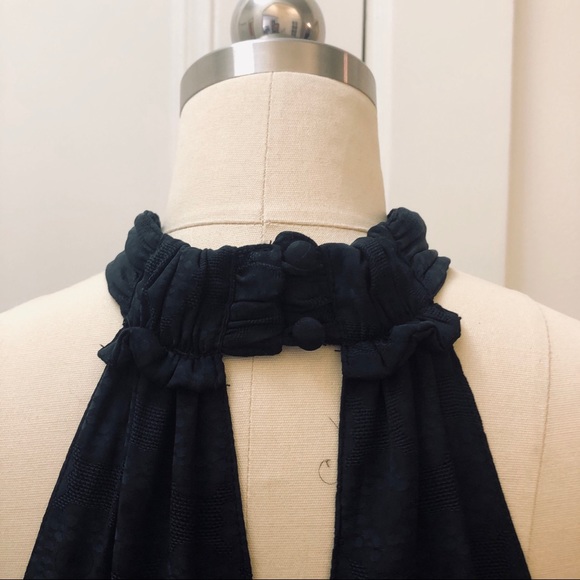 Anthropologie Baby Doll Top High Neck Bare Shoulders Tiered Easy Loose Fit - Picture 6 of 11